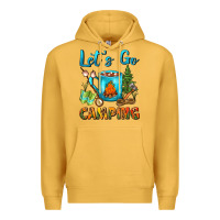 Mustard Let's Go Camping Coffee Mug Premium Hoodie - FaDigitalArtStudio
