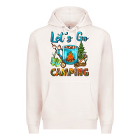 Pale Pink Let's Go Camping Coffee Mug Premium Hoodie - FaDigitalArtStudio