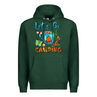 Sports Green Let's Go Camping Coffee Mug Premium Hoodie - FaDigitalArtStudio