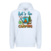 White Let's Go Camping Coffee Mug Premium Hoodie - FaDigitalArtStudio