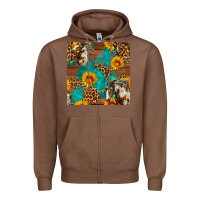 Chestnut western horse and sunflower seamless pattern Zipper Hoodie - FaDigitalArtStudio