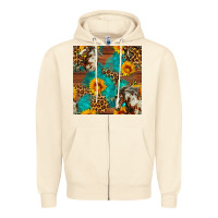 Sandshell western horse and sunflower seamless pattern Zipper Hoodie - FaDigitalArtStudio