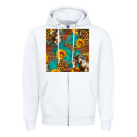 Western Horse And Sunflower Seamless Pattern Zipper Hoodie | Teevron