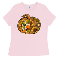 Bubblegum Pink Leopard cowhide sunflower pumpkin Ladies Tee - NancyCooperArtShop