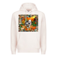 Pale Pink Fall baby cow Premium Hoodie - RanaPortraitStore