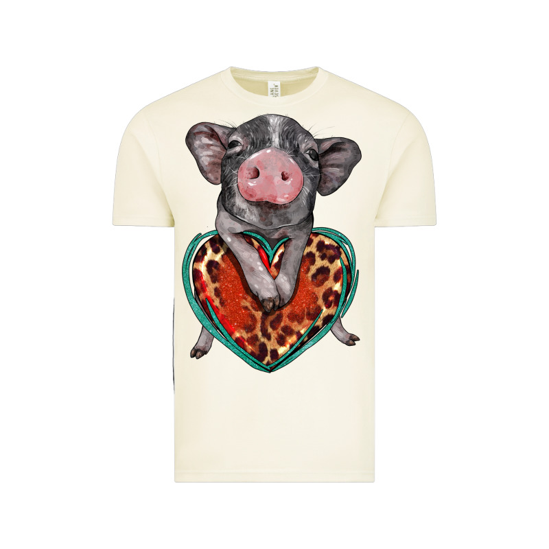 Baby Pig With Leopard Heart Vintage Tee by BarkalooDesign | Teevron
