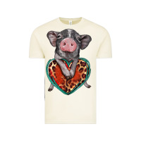 Vintage Arctic baby pig with leopard heart Vintage Tee - BarkalooDesign