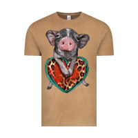 Vintage Camel baby pig with leopard heart Vintage Tee - BarkalooDesign