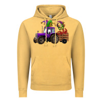Mardi Gras Mask Crawfish Farm Tractor Vintage Hoodie | Teevron