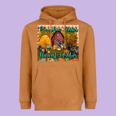 Pumpkin Kisses Harvest Wishes Tumbler Heavyweight Hoodie Designed By Bundleandbundleshop