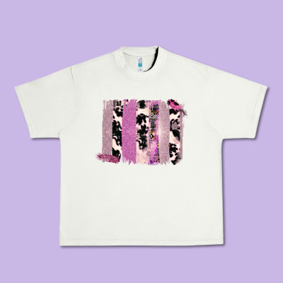 Purple Glitter Cowhide Pattern Brushstrokes Urban Heavy Tee Designed By Bettercallsaul