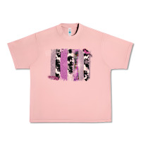 Salmon Purple Glitter Cowhide Pattern Brushstrokes Urban Heavy Tee - Bettercallsaul