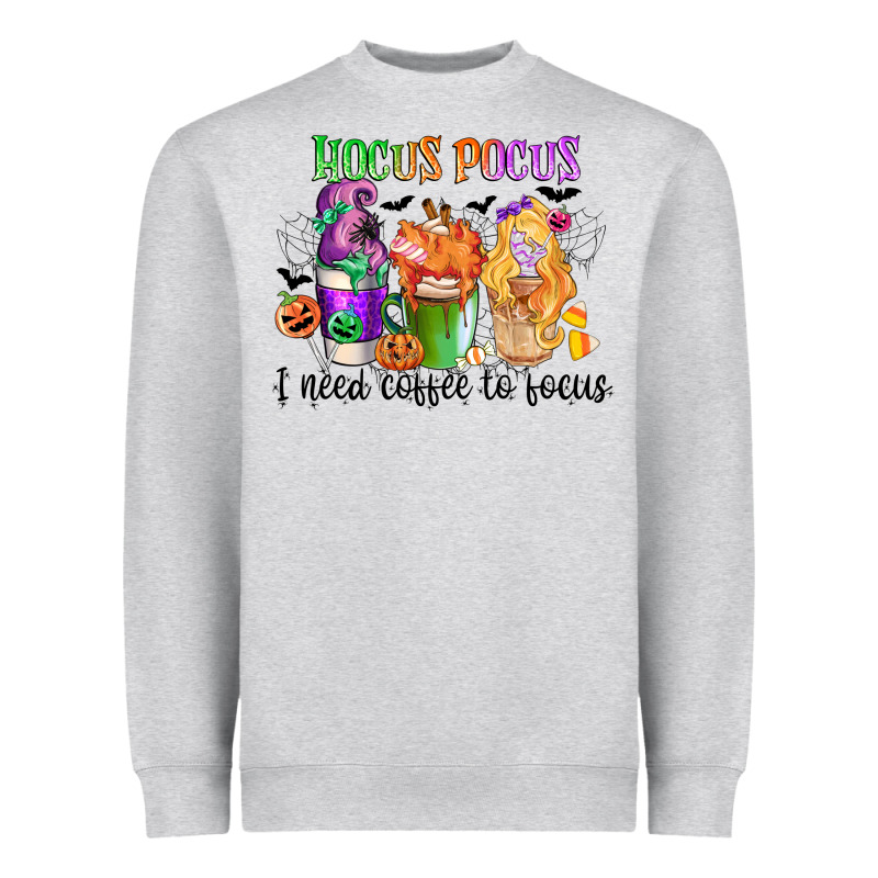 Hocus Pocus I Need Coffee To Focus Heavyweight Sweatshirt by CowGirlArtShop | Teevron