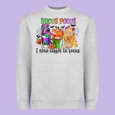 Hocus Pocus I Need Coffee To Focus Heavyweight Sweatshirt Designed By Cowgirlartshop