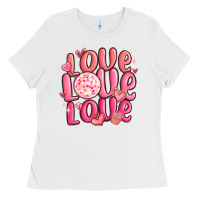 White love love love valentines day Ladies Tee - MaliasSmallBusiness