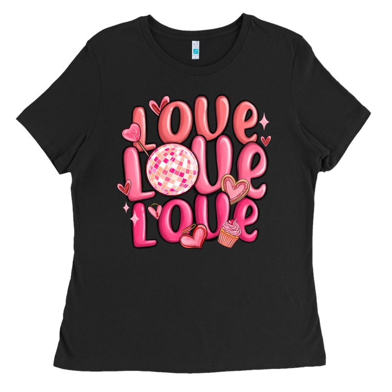 Love Love Love Valentines Day Ladies Tee by MaliasSmallBusiness | Teevron