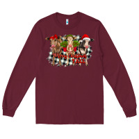 Burgundy Merry Christmas Y'all Heifers Long Sleeve Tee - RanaPortraitStore