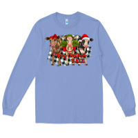 Colony Blue Merry Christmas Y'all Heifers Long Sleeve Tee - RanaPortraitStore