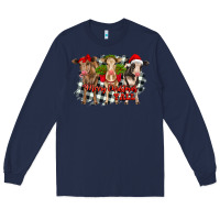 Navy Merry Christmas Y'all Heifers Long Sleeve Tee - RanaPortraitStore