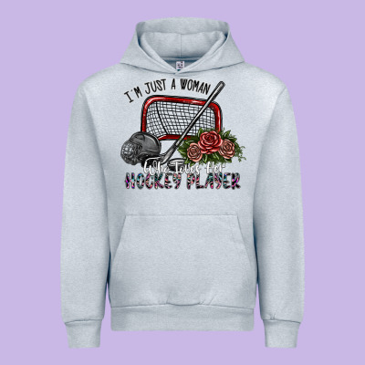 I'm Just A Woman Who Loves Her Hockey Player Urban Hoodie Designed By Sublimationcraftshop