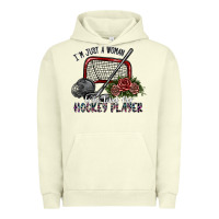 Pigment Pistachio i'm just a woman who loves her hockey player Urban Hoodie - SublimationCraftShop