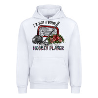White i'm just a woman who loves her hockey player Urban Hoodie - SublimationCraftShop