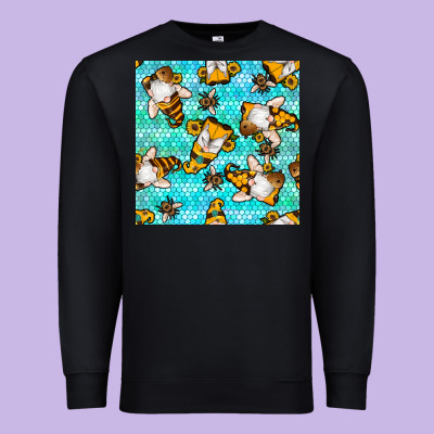 Honey Bee Gnomes Seamless Pattern Premium Sweatshirt Designed By Bundleandbundleshop