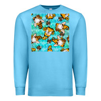 Ocean Blue honey bee gnomes seamless pattern Premium Sweatshirt - BundleAndBundleShop