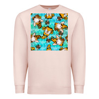 Pale Pink honey bee gnomes seamless pattern Premium Sweatshirt - BundleAndBundleShop