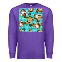 Purple honey bee gnomes seamless pattern Premium Sweatshirt - BundleAndBundleShop