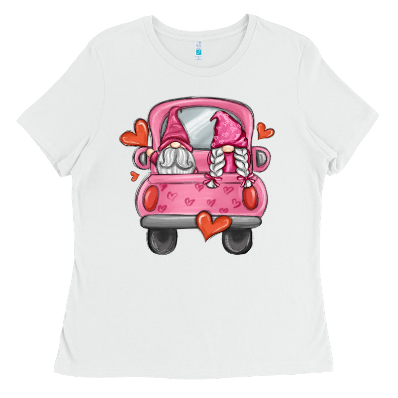 Valentines Day Gnome Truck Ladies Tee by MaliasSmallBusiness | Teevron
