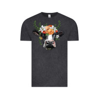 Vintage Black holstein cow head Vintage Tee - BarkalooDesign