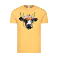 Vintage Mustard holstein cow head Vintage Tee - BarkalooDesign