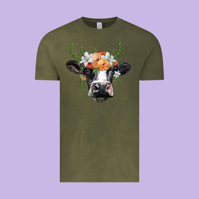 Holstein Cow Head Vintage Tee Designed By Barkaloodesign