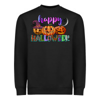 Black happy halloween Heavyweight Sweatshirt - CowGirlArtShop