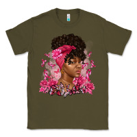 Army Green breast cancer afro woman Classic Tee - Artiststas