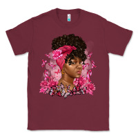 Burgundy breast cancer afro woman Classic Tee - Artiststas