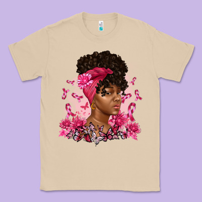 Breast Cancer Afro Woman Classic Tee Designed By Artiststas