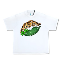 White St. Patricks Day Leopard Lips Urban Heavy Tee - Bettercallsaul