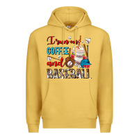 Antique Gold I Run On Coffee And Baseball Frappe Premium Hoodie - FaDigitalArtStudio