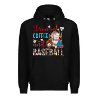 Black I Run On Coffee And Baseball Frappe Premium Hoodie - FaDigitalArtStudio