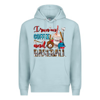 Blue Mist I Run On Coffee And Baseball Frappe Premium Hoodie - FaDigitalArtStudio