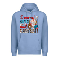Colony Blue I Run On Coffee And Baseball Frappe Premium Hoodie - FaDigitalArtStudio
