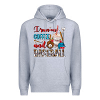 Heather Grey I Run On Coffee And Baseball Frappe Premium Hoodie - FaDigitalArtStudio