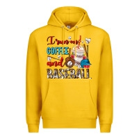 Lemon I Run On Coffee And Baseball Frappe Premium Hoodie - FaDigitalArtStudio