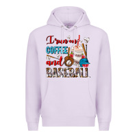Lilac I Run On Coffee And Baseball Frappe Premium Hoodie - FaDigitalArtStudio