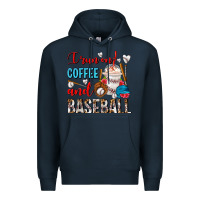 Navy I Run On Coffee And Baseball Frappe Premium Hoodie - FaDigitalArtStudio