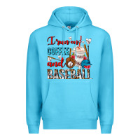 Ocean Blue I Run On Coffee And Baseball Frappe Premium Hoodie - FaDigitalArtStudio