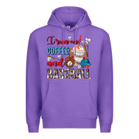 Purple I Run On Coffee And Baseball Frappe Premium Hoodie - FaDigitalArtStudio