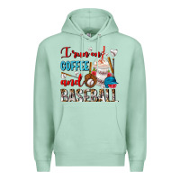 Seafoam I Run On Coffee And Baseball Frappe Premium Hoodie - FaDigitalArtStudio